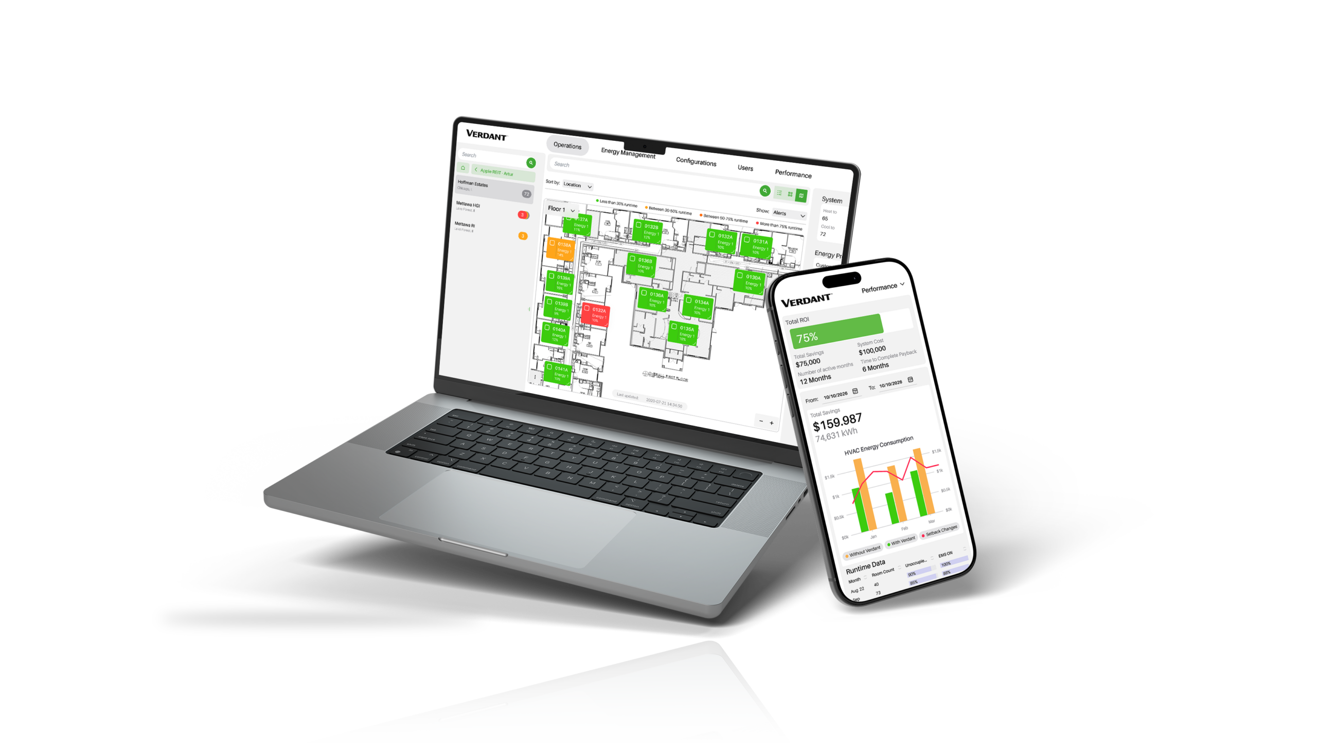 Verdant Thermostat Manager dashboard and resident app for affordable housing properties