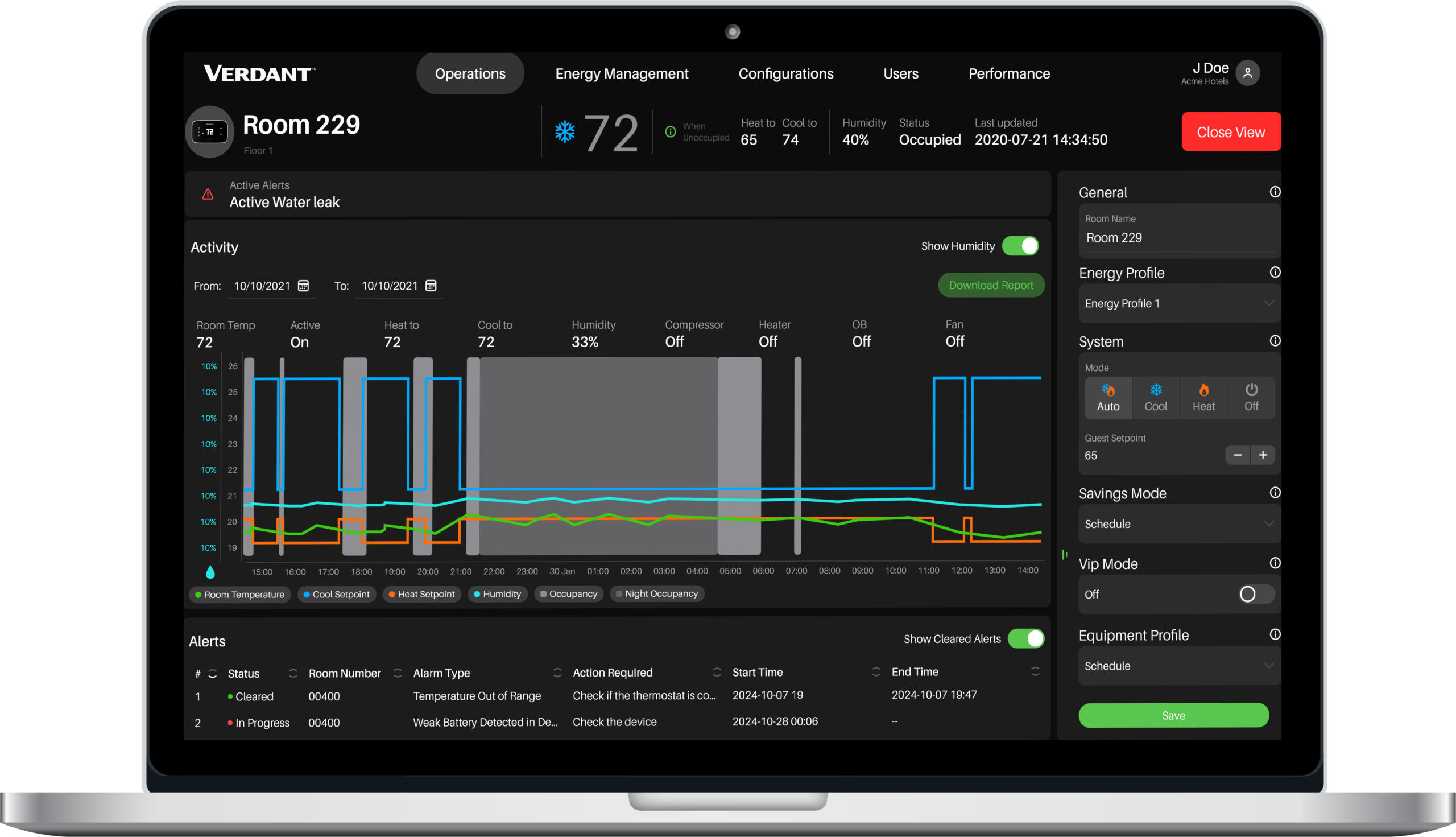 Verdant VX4 energy management thermostat in black